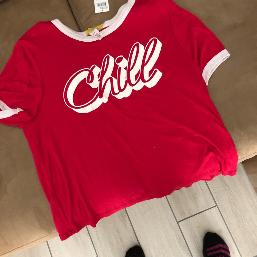 “Chill” red crop top. Never worn